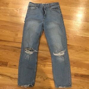 Abercrombie ultra high rise ankle straight jeans